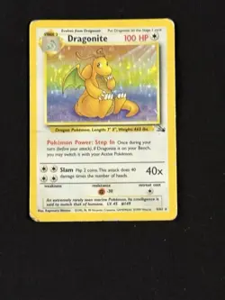 Pokemon TCG Dragonite Fossil 4/62 Holo Rare 100 HP 1999 Wizards Card Stock-HP/DG - Image 3