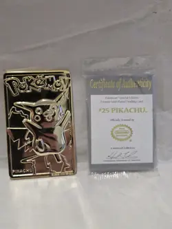 1999 Pikachu 23K Gold Plated Trading Card Burger King Limited Edition - Image 1
