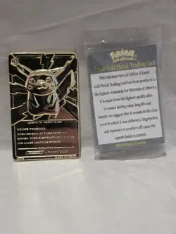 1999 Pikachu 23K Gold Plated Trading Card Burger King Limited Edition - Image 2