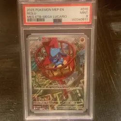 Riolu 010 PROMO Mega Evolution Holo PSA MINT 9 Pokemon TCG Card - Image 1