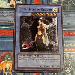 Yugioh Ruin, Queen Of Oblivion SOI-EN034 Ultimate Rare EURO PRINT - Image 1