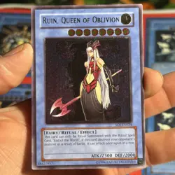 Yugioh Ruin, Queen Of Oblivion SOI-EN034 Ultimate Rare EURO PRINT - Image 2