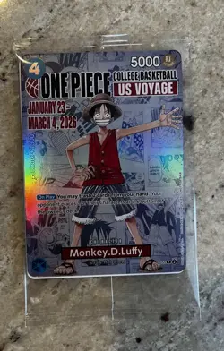One Piece Monkey D. Luffy US College Basketball SEALED Card & poster RUTGERS - Image 1
