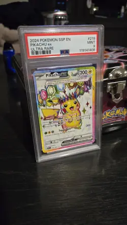 Pokemon Pikachu EX Ultra Rare Card 2024 SSP 219/191 PSA 9 - Image 1