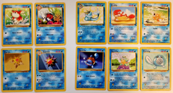 Set of 10 Pokemon Cards Water Type 1999 Wizards Basic & Evolved Fish Turtle Crab - Image 1