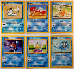 Set of 10 Pokemon Cards Water Type 1999 Wizards Basic & Evolved Fish Turtle Crab - Image 3