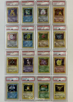 Complete PSA 9 MINT 1st Edition BASE SET 16 Card HOLO Set Pokemon Cards - Image 1