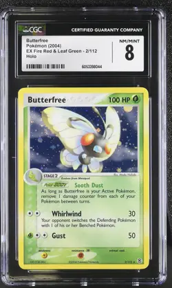 CGC 8 Butterfree 2004 EX Fire Red & Leaf Green 2/112 Holo Pokemon Card - Image 1