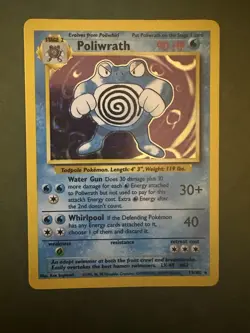 Pokemon TCG Poliwrath Base Set Holographic Card 13/102 Unlimited - Image 1