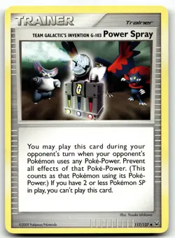 Pokemon Team Galactic's Invention G-103 Power Spray 117/127 Platinum Card - Image 1