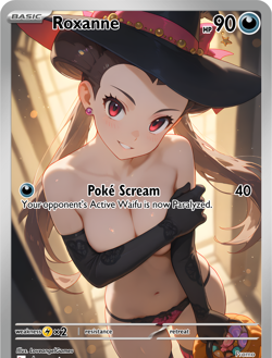 LoveangelGames-Season 2- Custom Card- Waifu Universe-Roxanne- Poke Scream - Image 1