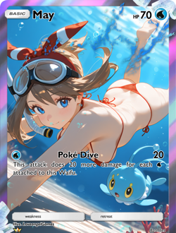 LoveangelGames-Season 4- Custom Card- Waifu Universe-May-Poke Dive - Image 1