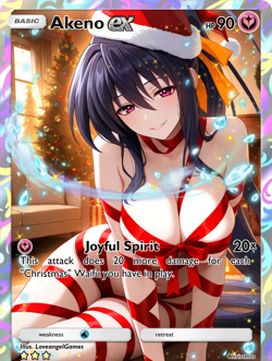 LoveangelGames-Season 2- Custom Card- Waifu Universe-Akeno-Days of Christmas - Image 1
