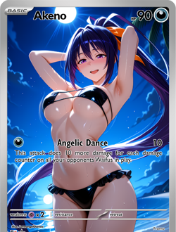 LoveangelGames-Season 2- Custom Card- Waifu Universe- Akeno Angelic Dance - Image 1