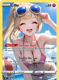LoveangelGames- Custom Card-Summer Bash Series- Lillie - Image 1