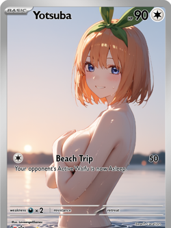 LoveangelGames-Season 2- Custom Card- Waifu Universe- Yotsuba Beach Trip - Image 1