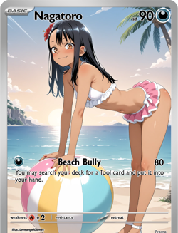 LoveangelGames-Season 2- Custom Card- Waifu Universe- Nagatoro Beach - Image 1