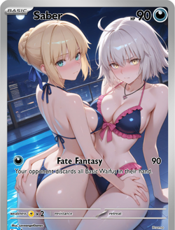 LoveangelGames-Season 2- Custom Card- Waifu Universe-Saber Fantasy - Image 1