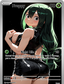 LoveangelGames-Season 2- Custom Card- Waifu Universe- Froppy Night Life - Image 1