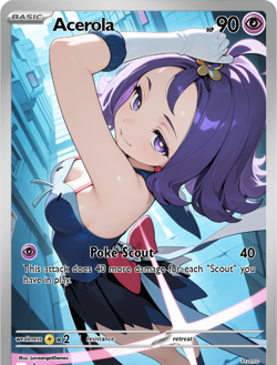 LoveangelGames-Season 2- Custom Card- Waifu Universe-Acerola Poke Scout - Image 1