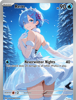 LoveangelGames-Season 2- Custom Card- Waifu Universe-Rem Neverwinter - Image 1