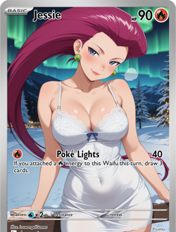 LoveangelGames-Season 2- Custom Card- Waifu Universe-Jessie Poke Light Broadcast - Image 1