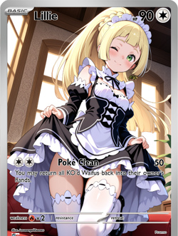 LoveangelGames-Season 2- Custom Card- Waifu Universe- Lillie Maid - Image 1
