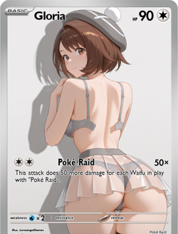 LoveangelGames-Season 2- Custom Card- Waifu Universe- Gloria Poke Raid - Image 1