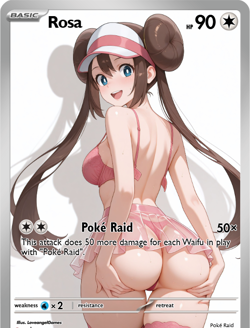 LoveangelGames-Season 2- Custom Card- Waifu Universe- Rosa Poke Raid - Image 1