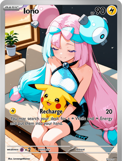 LoveangelGames-Season 2- Custom Card- Waifu Universe- Iono Pika - Image 1