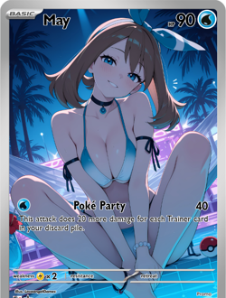 LoveangelGames-Season 2- Custom Card- Waifu Universe- May Poke Party - Image 1
