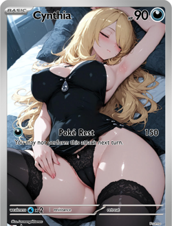 LoveangelGames-Season 2- Custom Card- Waifu Universe- Cynthia Poke Rest - Image 1