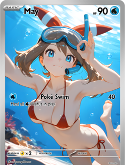 LoveangelGames-Season 2- Custom Card- Waifu Universe- May Swim - Image 1
