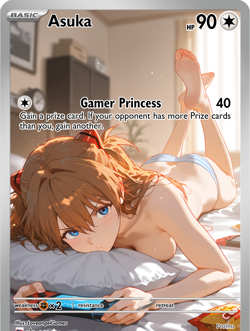 LoveangelGames-Season 2- Custom Card- Waifu Universe- Asuka Gamer Princess - Image 1