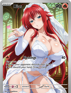 LoveangelGames-Season 2- Custom Card- Waifu Universe- Rias Blessings - Image 1