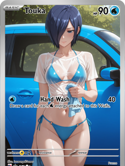 LoveangelGames-Season 2- Custom Card- Waifu Universe-Touka Hand Wash - Image 1
