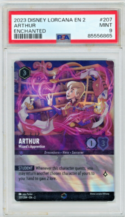 2023 Disney Lorcana Arthur 207/204 Enchanted PSA 9 - Image 1