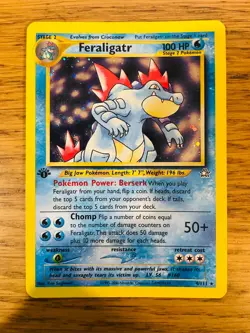 1st Edition Feraligatr (4/111) Holo Neo Genesis Set Pokemon Card! FREE P&P! - Image 1