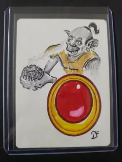 MTG Mox Ruby Sketch Dan Frazier Altered Art Magic Artist Proof SIGNED Goblin - Image 1
