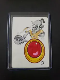 MTG Mox Ruby Sketch Dan Frazier Altered Art Magic Artist Proof SIGNED Goblin - Image 2