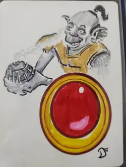 MTG Mox Ruby Sketch Dan Frazier Altered Art Magic Artist Proof SIGNED Goblin - Image 3