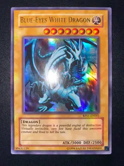 YU-GI-OH! BLUE-EYES WHITE DRAGON ULTRA RARE RP01-EN001 ENGLISH OG PRINT 2008 EX - Image 2