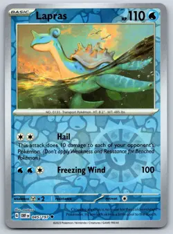 Lapras - Reverse Holo - Obsidian Flames OBF 045/197 Pokemon Card NM - Image 1