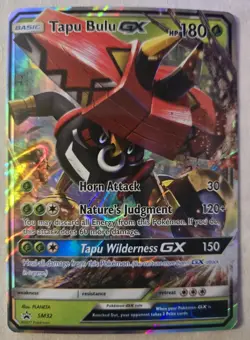 Pokemon TCG Sun & Moon Black Star Promo Tapu Bulu GX SM32 Full Art Holo Card - Image 1