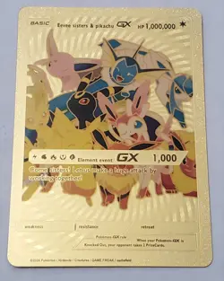 TCG Eevee Evolutions V Gold Foil Fan Art Display Card NM/M 280HP - Image 1