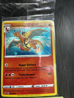 Special Delivery Charizard Pokemon Center Promo Card Holo (SWSH075) - SEALED - Image 2