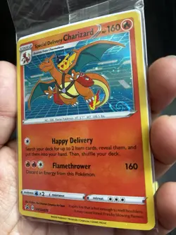 Special Delivery Charizard Pokemon Center Promo Card Holo (SWSH075) - SEALED - Image 3