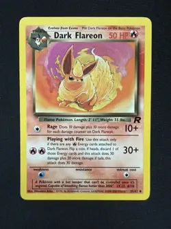 Dark Flareon 35/82 Uncommon Non Holo Team Rocket Pokemon Card | LP - Image 1