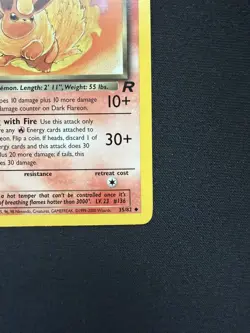 Dark Flareon 35/82 Uncommon Non Holo Team Rocket Pokemon Card | LP - Image 3