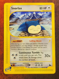 SNORLAX 100/144 Skyridge non-holo E-Series / E-Reader Pokemon TCG card NM - Image 1